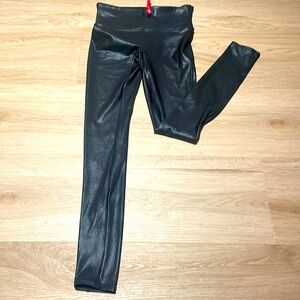 Faux leather spanx leggings
